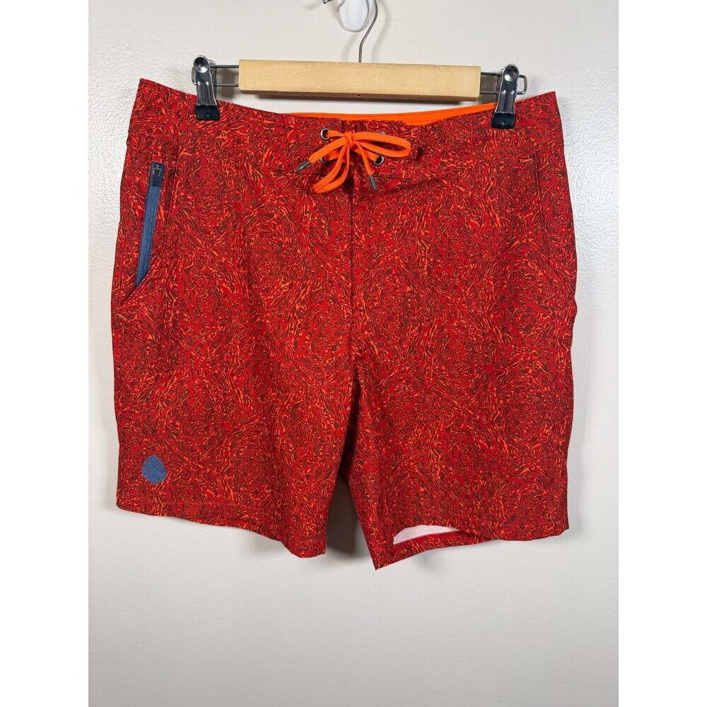 Stio CFS Board Shorts Mens Size 32 Orange Swim Surf Beach Hybrid Vacation